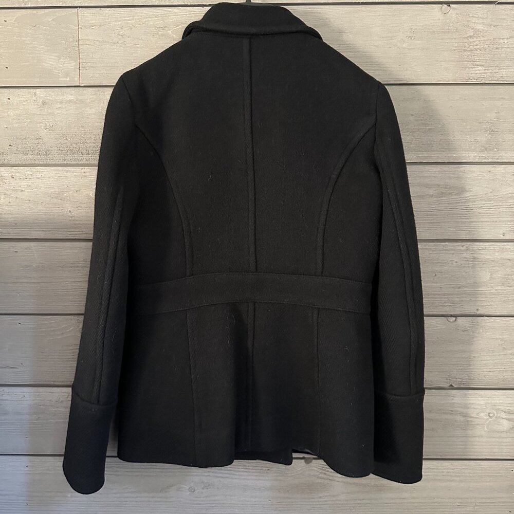 J. Crew Classic Wool Nello Gori Peacoat Jacket Coat Black Size 2 - Picture 9 of 14